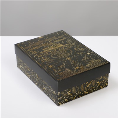 Коробка складная «Новогодняя», 21 × 15 × 7 см.2ШТ В НАЛИЧИИ